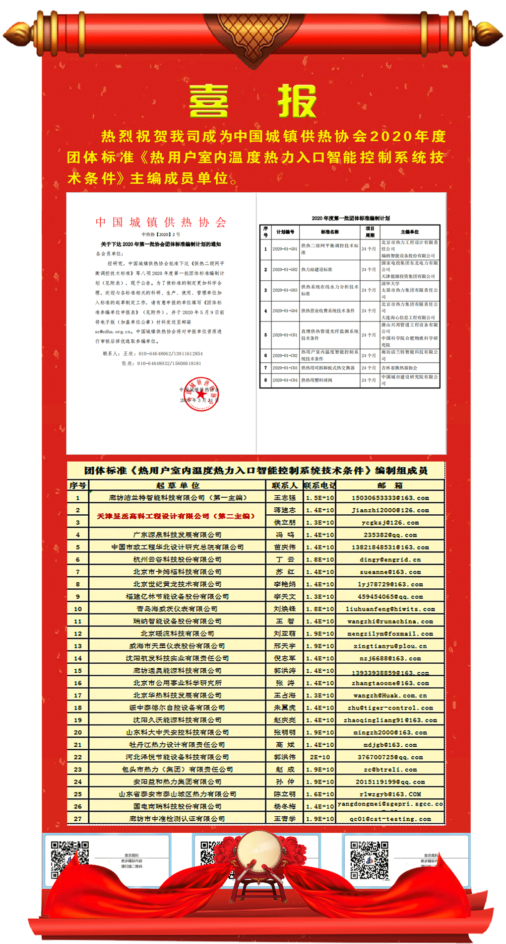熱烈祝賀我司成為團體標準《熱用戶室內(nèi)溫度智能控制系統(tǒng)技術條件》的主編成員單位